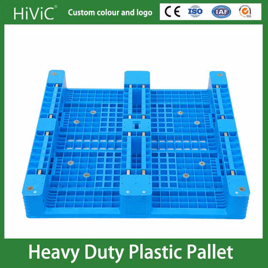 도매 표준 크기 1200*1000*150mm 그리드 3 스키드 4 웨이 엔트리 강철 강화 산업용 내구성 창고 보관 랙 가능 유로 헤비 듀티 플라스틱 팔레트
